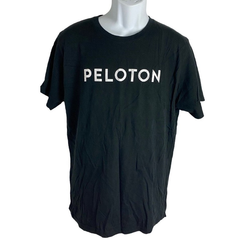 Mens Peloton Black Athletic Shirt Sz L Short Sleeve Gym Moisture Wicking Century